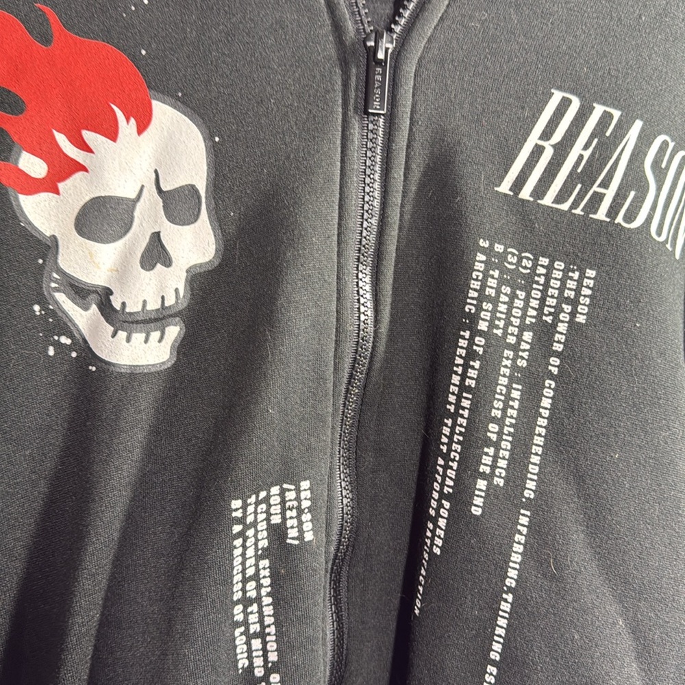 Reason skulls fleece lined hoodie - Picture 4 of 7